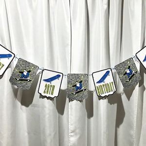 Skateboarding Birthday Banner - Personalized Skateboarding Garland - Skateboarding Birthday Bunting - Skateboard Theme