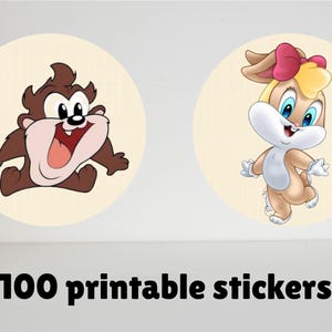 100 Baby Loney Tunes Printable Stickers – Digital Download