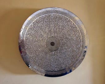 Luxury Silver Moroccan Wall Sconce | Deep Profile Nickel Sconce | Intricate Filigree Shadow Lamp | Modern Boho Statement Wall Light