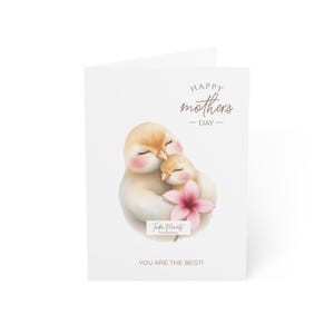 Tarjeta de felicitación del Día de la Madre Tarjeta sincera para mamá Feliz Día de la Madre Día de la Madre Abrazos de animales lindos Pájaros lindos Momentos tiernos