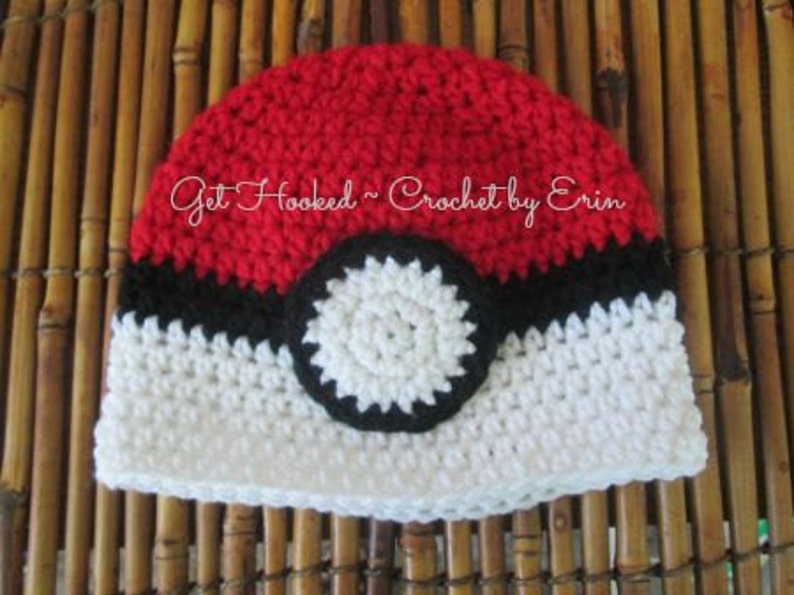 Pokemon Poke'ball Hat/ beanie/ ALL SIZES/ ships everywhere/sizes in description image 2