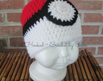 Pokemon Poke'ball Hat/ beanie/ ALL SIZES/  ships everywhere/sizes in description