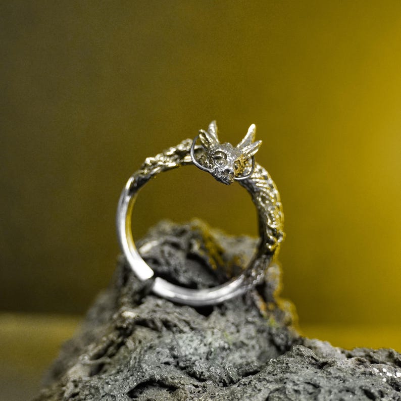 PREMIUM Dragon Ring, 950 Silver Jewelry, Handcrafted Dragon Ring ...