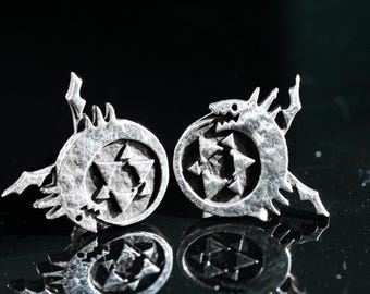 PREMIUM FulI.m.E.tal AI.che.mlst 0u.ro.b0.ros-oorbellen - 950 sterlingzilver H0.mun.cu.Ius-stekers - cadeau voor mangafans