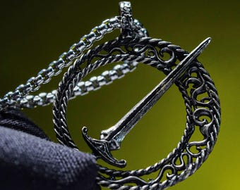 PREMIUM Blade of the Darkmoon Pendant, Da.rk Souls 950 Silver Necklace, Handmade Fantasy Jewelry, Soulslike Gamer Gift, Game Collectible