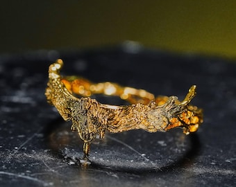 PREMIUM Golden Rot Crown Ring – Handmade 950 Silver Malenia-Inspired Band – Fantasy Warrior Jewelry Gift
