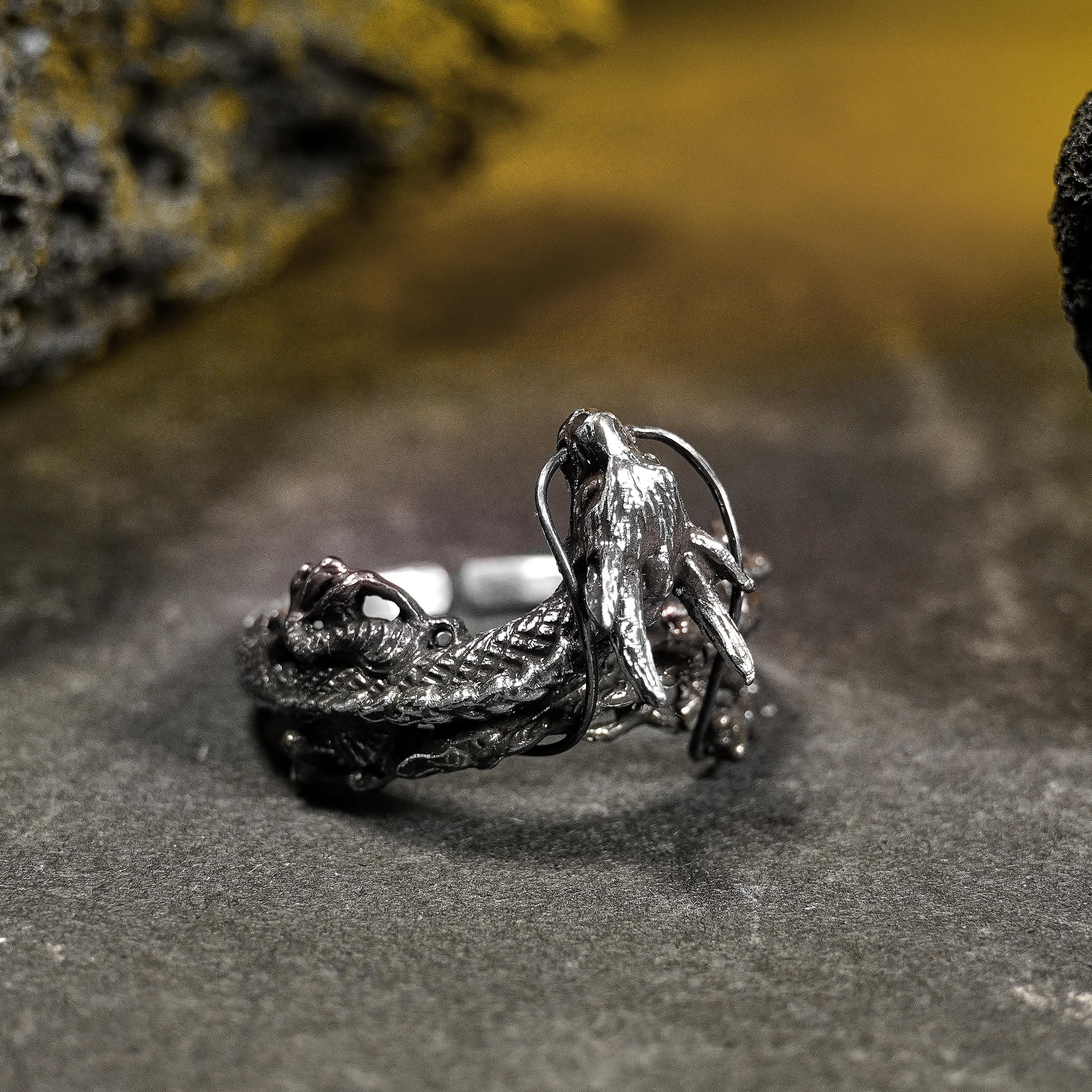 PREMIUM Dragon Ring, 950 Silver Jewelry, Handcrafted Dragon Ring ...