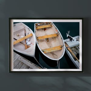 Rustic Rowboats in Southwest Harbor Maine – Nautical Coastal Wall Art Print, Seaside Photography, Maritime Decor, Boat Dock Print