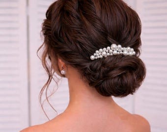 Bridal Pearl Hair Comb,Rhinestone Star Hair Pins, Vintage Bridal Headpiece, Bridesmaid Gift, Wedding  Gold Bridal Hair Clip, Hair Accessory