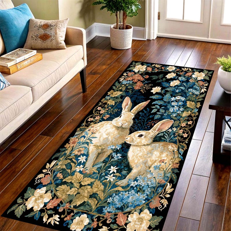 Bunny Rabbit Rug Runner - Etsy UK