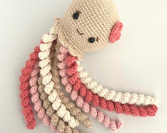 Crochet Octopus Baby – Sensory Plush Toy – Newborn & Baby Shower Gift – Pulpo Crochet 25 cm (10 inches)