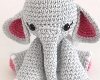 Crochet Elephant Plush – Elephant Amigurumi Toy – Handmade Crochet Elephant – Elefante Amigurumi de Crochet – Regalo Baby Shower