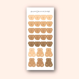 Stickersheet „Teddy“ | Journaling / Scrapbooking / Planner / Calendar / Bullet Journal Stickers | süße Deko Aufkleber | braune Bären, Tiere