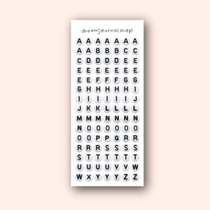 Sticker sheet &quot;Letter Beads&quot; | Junk Journaling/ Scrapbooking/ Planner/ Calendar/ Bullet Journal Stickers | Stickers Alphabet Letter Beads