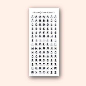 Stickervel "Letterkralen" | Junk Journaling/Scrapbooking/Planner/Kalender/Bullet Journal Stickers | Stickers Alfabet Letterkralen