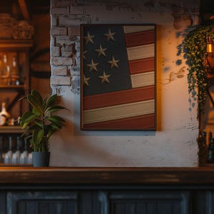 Arte de la bandera de EE. UU. en relieve: Impresión patriótica roja, blanca y azul (descarga digital)