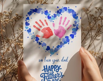 Father's Day Handprint Art – Personalized Kids Gift (Instant Download)