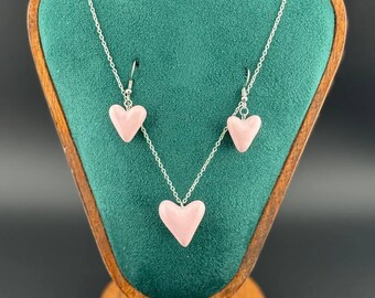 Conjunto de collar y pendientes Amora: joyería de cerámica hecha a mano