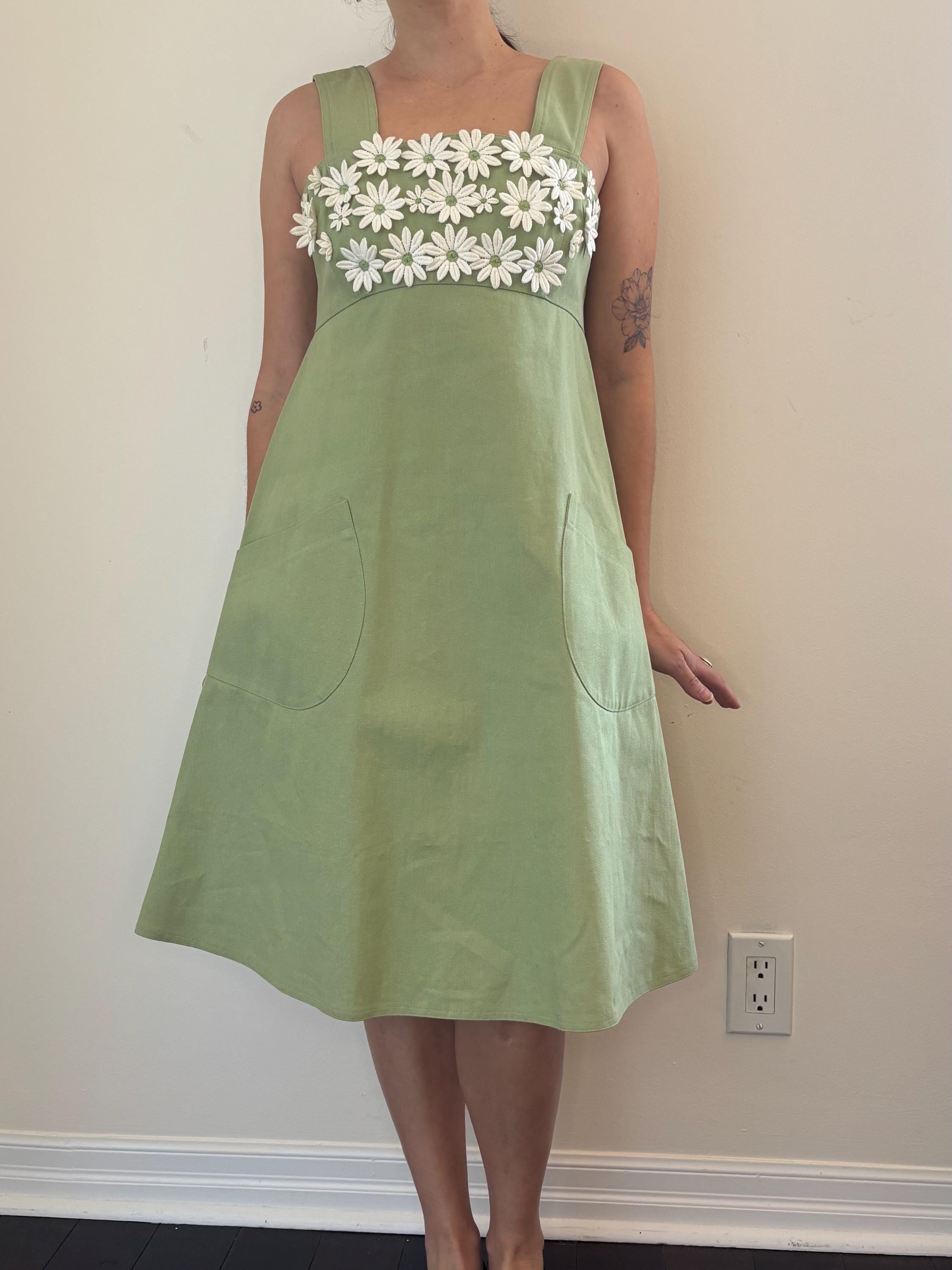 Vintage Lolita Lempicka Green Cotton Dress | 00s Floral Appliqu - Etsy
