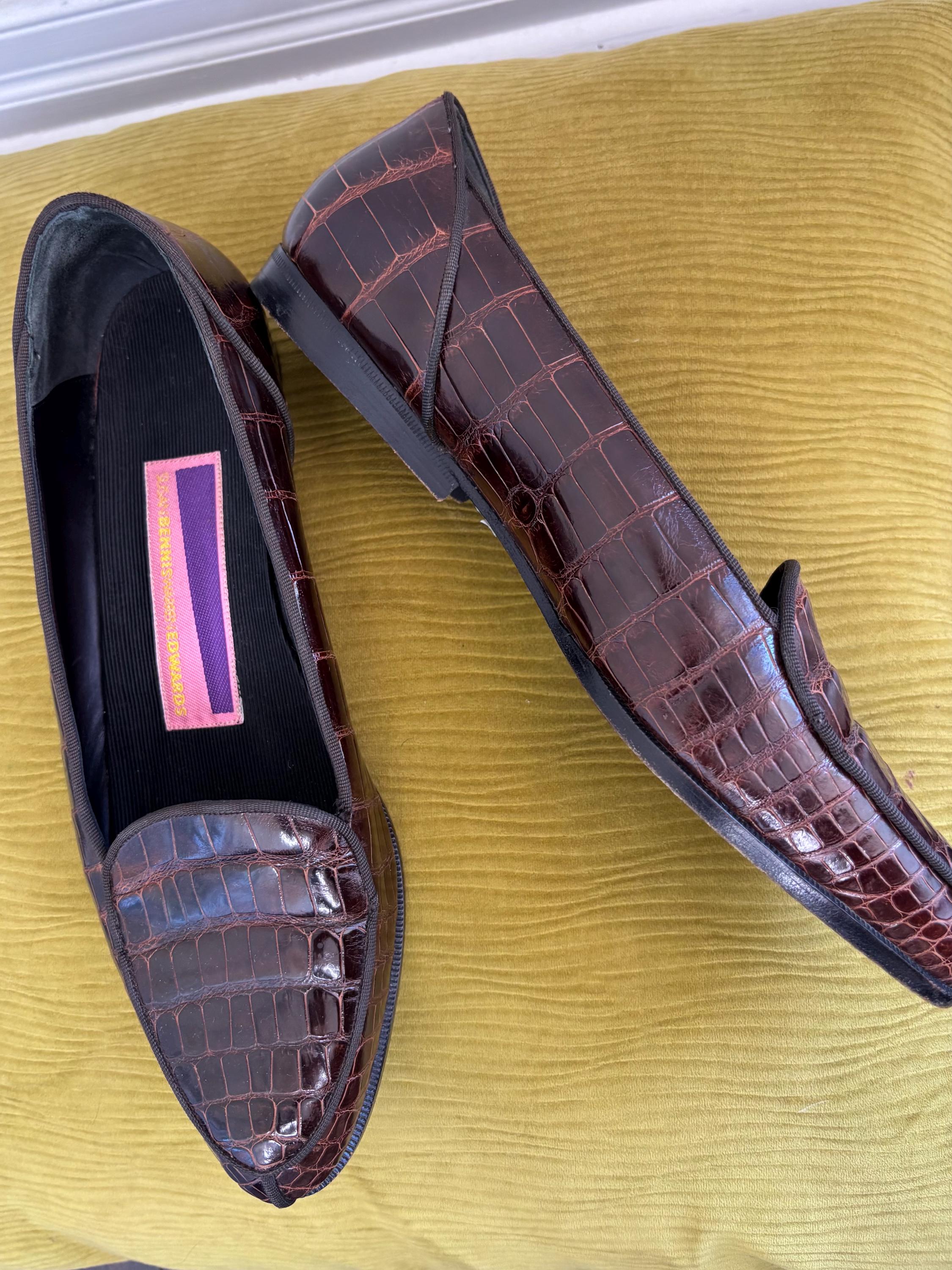 Susan Bennis/Warren Edwards Vintage Croc-Embossed Brown Loafers SUSAN BENNIS WARREN EDWARDS Men Genuine | Mercari main image 4