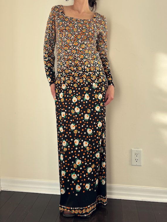 Vintage 70s Floral Maxi Dress