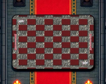 Tapete de juego Draughtnauts Royal Hall / Tablero de batalla de ciencia ficción de neopreno de 12x18 pulgadas / Tapete de juego de mesa para 2 jugadores con mechas