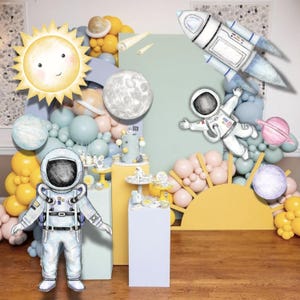 First Trip Around the Sun, Space Theme Decor, Space Rocket Cutout, Outer Space Cutout Decor, Space Party Decoration, Boy Astronaut Cutout