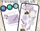 Lavender Dreams Wedding Website Template Canva, Editable Purple Wedding Website with RSVP, Digital Wedding Invitation, Modern Boho Lilac
