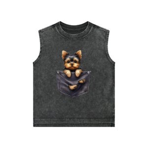 Cute Puppy Pocket T-Shirt for Women – Funny Dog Lover Tee – Adorable Dog Graphic Shirt – Gift for