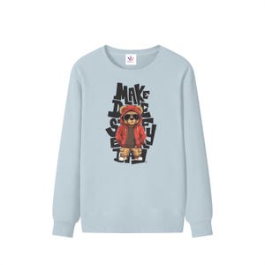 Kawaii Bear Graphic Hoodie: Unisex Cotton Pullover
