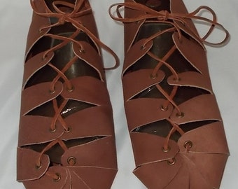 Renaissance Men Suede Leather Laced Shoes One Size Various Colors with Soles