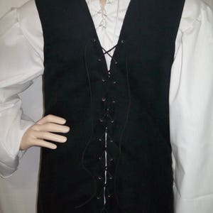 Renaissance / Frontier Men Leather Laced Vest Size Small Various Colors
