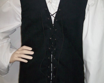 Renaissance / Frontier Men Leather Laced Vest Size Small Various Colors