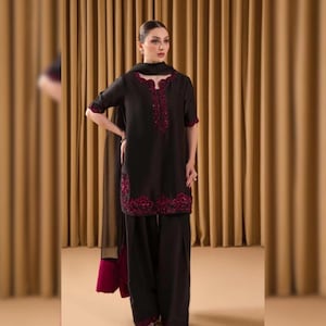 Elegant Satin Silk Farshi Suit Women Shalwar Kameez Designer Dress Punjabi Patiala Partywear Nikkah Farshi Dress kurti Dresses Ethnic Outfit