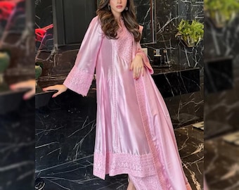 Farshi Shalwar Suit Pakistani Designer Silk Shalwar Kameez Embroidered Dress Latest Punjabi Patiala Partywear Nikkah Dress Ethnic EId Outfit