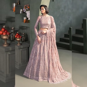 Pink Designer Lehenga Choli Pakistani Indian Bridal Dress Custom Stitch Embroidered Bridal Anarkali Nikkah Mehendi Dress Wedding Outfit