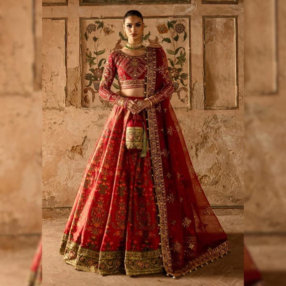 Red Pakistani Indian Designer Bridal Lehenga Choli | Custom Stitch  Embroidered Dress | Ready to Wear Nikkah Mehendi Dress | Wedding Outfit -  Etsy