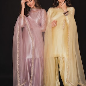 Personalized Farshi Shalwar Suit Pakistani Indian Designer Shalwar Kameez Embroidered Dress Latest Punjabi Patiala Nikkah Dress EId Outfit