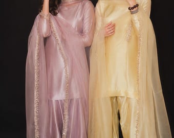 Personalized Farshi Shalwar Suit Pakistani Indian Designer Shalwar Kameez Embroidered Dress Latest Punjabi Patiala Nikkah Dress EId Outfit