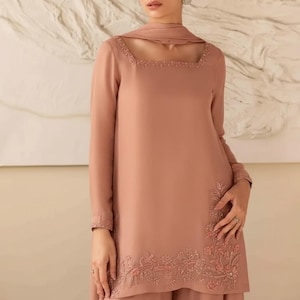Farshi Shalwar Suit Pakistani Designer Silk Shalwar Kameez Embroidered Dress Latest Punjabi Patiala Partywear Nikkah Dress Ethnic EId Outfit Dusty Pink