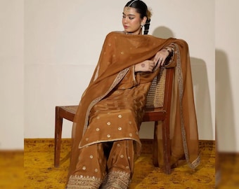 Farshi Shalwar Kameez Pakistani Silk Suit Designer Embroidered Dress Latest Punjabi Patiala Partywear Nikkah Mehendi Dress Ethnic EId Outfit