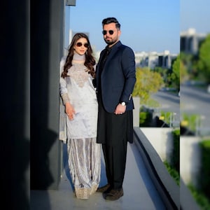 Farshi Shalwar 3PC Designer Suit Embroiderd Shalwar Kameez Nikkah Dress Punjabi Patiala Partywear Dress Silk Ethnic Women Formal Outfit