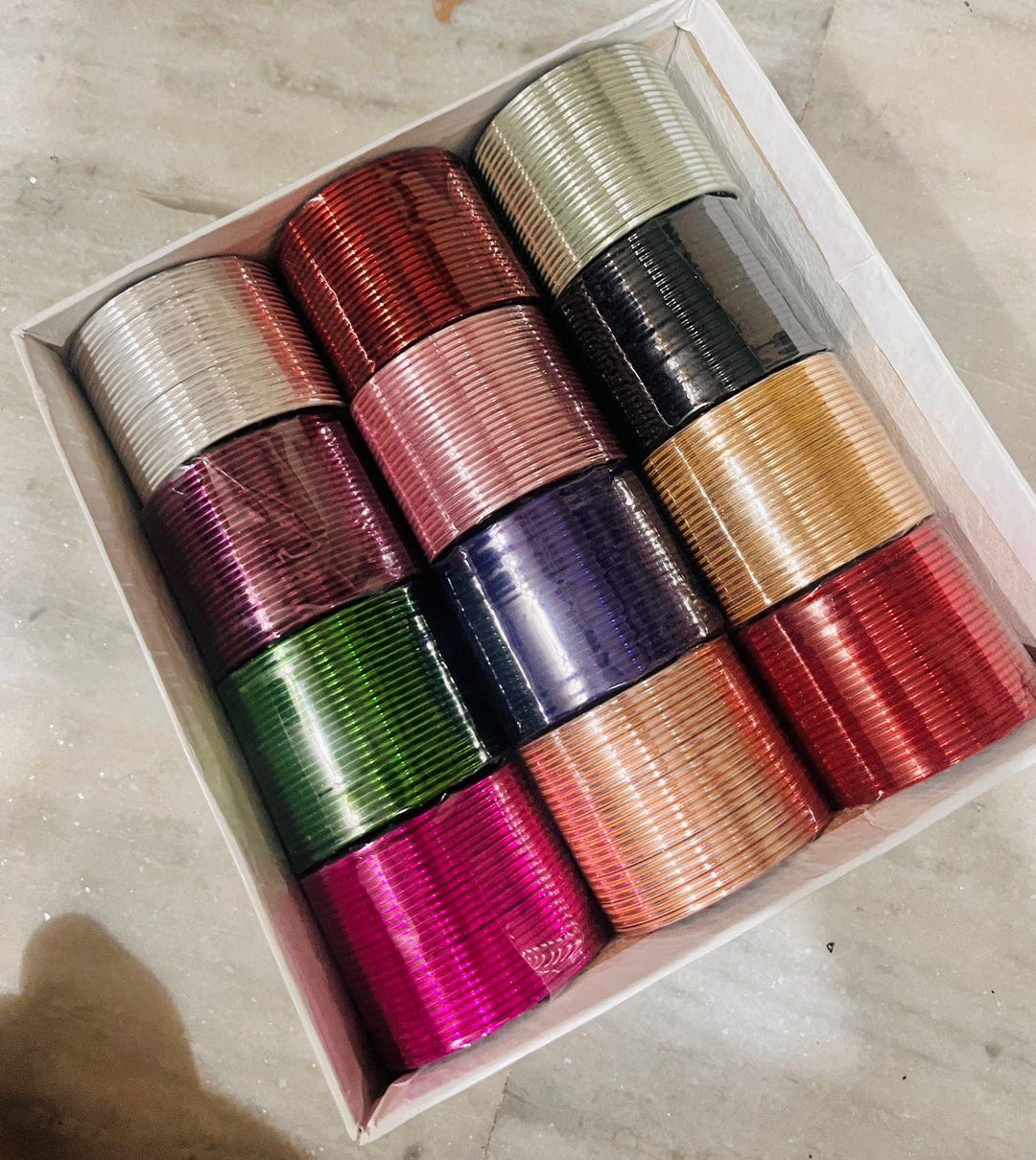 288 Metal Bangle Box Indian Mix & Match Churi Set, Size 2.10, 2.12 ...