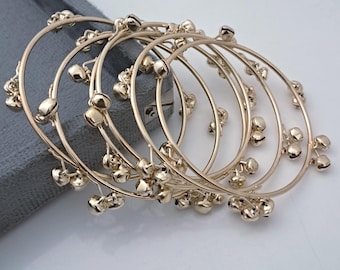 8-delige antieke goudkleurige geoxideerde ghungroo-armbandenset, Indiase zilveren Kasjmir-armbandenset, huwelijksgeschenk sieraden 2.10