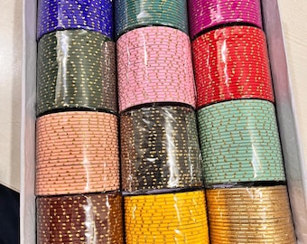 Neon 288 Metal Churi Bangle Box Set/Multi Color Bracelets/ Indian Bridal Chura 2.10,2.12