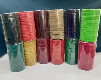 36pc Multi Color Velvet Churi Bangle Box Set: Indian Bridal Chooriyan, wedding bangles