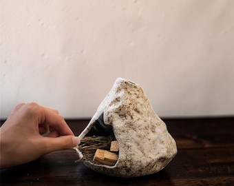 Queimador de incenso de cerâmica em formato de vulcão, suporte para vela de chá, decoração zen.
