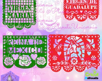 Papel picado Virgin Mary, Virgin of Guadalupe, Queen of Mexico, Holy Virgin, papel picado, perforated paper