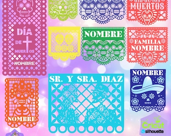 Papel picado Mod 5. Includes stencil fonts