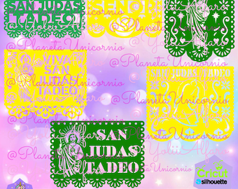 San Judas Tadeo papel picado, papel picado, perforated paper
